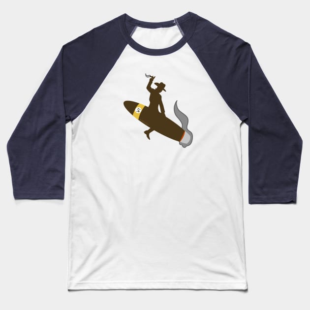 Wyo cigar cowboy Baseball T-Shirt by blakely737